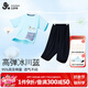 久歲伴兒童睡衣男童春夏薄款寬松休閑家居服中大童高彈圓領(lǐng)短袖短褲套裝