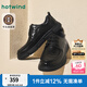 熱風(fēng)（Hotwind）25年春季男士時(shí)尚休閑鞋時(shí)髦復(fù)古 休閑都市休閑皮鞋 01黑色（系帶款）H77M25101 41 255mm