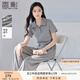 香影運(yùn)動風(fēng)休閑套裝女2025夏季新款灰色polo衫短袖闊腿衛(wèi)褲兩件套 淺灰 M 160/84A/95-110斤