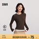 森馬（Semir）長(cháng)袖T恤女假兩件緊身磨毛圓領(lǐng)2024冬季吸濕發(fā)熱撞色109724101002