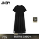 江南布衣（JNBY）【商場(chǎng)同款】24秋冬新品連衣裙圓領(lǐng)A型短袖氣質(zhì)優(yōu)雅5O7G15780 001/本黑 S