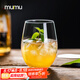 MUMUmojito莫吉托雞尾酒杯高級感調酒果汁杯ins風家用冷飲玻璃水杯 矮胖款莫吉托杯【2只裝】