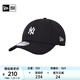NEW ERA紐亦華棒球帽男女同款MLB情侶經(jīng)典N(xiāo)Y小標(biāo)硬頂遮陽(yáng)彎檐鴨舌帽子 70397463-黑色 白標(biāo)NY OSFA（56-62cm）