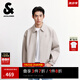 杰克·瓊斯（JACK&JONES）25年男裝秋季PU夾克男士翻領(lǐng)松緊下擺寬松短款休閑仿皮衣外套男 C02倫敦霧 M （175）