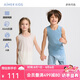 愛慕兒童（AIMER KIDS）背心2件裝男女孩童夏季無袖寬肩透氣網(wǎng)眼上衣 晴藍+暖白 120