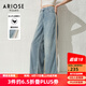 艾諾絲雅詩【商場(chǎng)同款】夏季新品長(zhǎng)褲撞色條紋拼接牛仔褲30433299 牛仔蘭 M