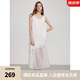 ELLE度假風(fēng)假兩件拼接連衣裙女2025夏季新款時髦無袖氣質(zhì)背心裙子 白色 M