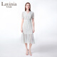 Lavinia Club拉維妮婭雪紡碎花仙女裙2025夏季新品法式V領(lǐng)OL氣質(zhì)連衣裙Q53L106 米底印花 L 170/92A