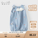 戴維貝拉（DAVE＆BELLA）夏款新品新生兒服裝嬰兒連體衣女寶寶哈衣 天藍(lán)色DBW14173-2A 90cm （建議身高80-90cm）