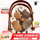 百麗（Belle）吳千語(yǔ)同款雪頂咖啡勃肯鞋羊毛閃穿女鞋D1V1DDM4 卡其色-毛里 （勃肯鞋） 36 (230mm)