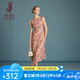 經(jīng)典故事（JANE STORY）高級(jí)感別致無(wú)袖印花連衣裙女夏季2025新款裙子簡(jiǎn)約氣質(zhì)背心雪紡裙 粉黃色 XL