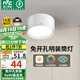 雷士（NVC）LED筒燈家用客廳臥室吊頂過道免開孔明裝天花燈PC白色15瓦暖白光