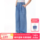 ELLE KIDS童裝 萊賽爾軟牛仔九分褲女兒童夏裝毛邊百搭寬松牛仔褲 牛仔藍(lán) 165 (M)