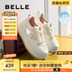 百麗（Belle）撞色百搭板鞋女2025秋新商場同款厚底增高休閑鞋E2V1DCM5 米色 38