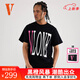 VLONE【StapleHoodle】春夏男女同款經(jīng)典大LOGO美潮純棉男士短袖T恤 黑粉-經(jīng)典大V款 L