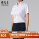 雅戈爾（YOUNGOR）短袖襯衫女素色DP免燙襯衫棉彈面料舒適透氣抗皺易打理商場同款 白色 36