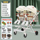 哈雷貝特 HARLEY BERT雙胞胎嬰兒推車(chē)溜娃神器雙人兒童推車(chē)可坐可躺輕便高景觀(guān)可折疊 金星米【扶手+可坐可躺+禮包】