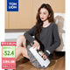 唐獅（TonLion）2024女圓領(lǐng)凈色針織打底衫 深麻灰 L 