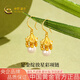中國黃金（CHINA GOLD）黃金耳釘女士足金六角閣樓珍珠耳環(huán)七夕情人節(jié)禮物送女友老婆 六角耳環(huán)金重約3.7g【甄選禮盒】