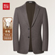 紅豆【含羊毛】西服男士春秋季休閑商務(wù)中青年單西裝外套上衣爸爸工裝