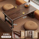 峰倫中式折疊桌家用床上小桌子學(xué)習炕桌榻榻米茶幾茶桌陽(yáng)臺矮桌飄窗桌 60*40厘米黑胡桃色【免安裝可折疊】