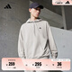 adidas休閑加厚毛圈連帽衛(wèi)衣套頭衫男女阿迪達(dá)斯官方輕運(yùn)動(dòng) 金屬灰   S