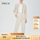 PRICH【四面彈】工字暗扣簡(jiǎn)約顯瘦直筒西裝褲通勤九分褲女 36淺米色 XS 155