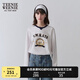 Teenie Weenie小熊女裝時髦撞色學(xué)院風(fēng)長袖T恤寬松休閑基礎(chǔ)款上衣 象牙白 M (165)