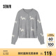 森馬（Semir）針織開衫女短款圓領(lǐng)正肩顯瘦2024冬趣味小狗提花上衣109724106004