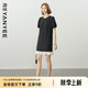 顏域短款波點(diǎn)連衣裙女2025夏季新款名媛氣質(zhì)收腰顯瘦拼接魚尾裙子 黑白點(diǎn) XL