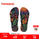 havaianas哈唯納 Tropical印花夾腳人字拖夏季海邊度假平底女士沙灘涼拖鞋 新色4368-海軍/海軍 39-40 巴西碼