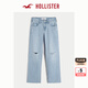 HOLLISTER25春夏新款baggy風(fēng)星星圖案破洞牛仔褲女裝KI355-5367 破洞款水洗 26 160/66A 2標(biāo)準(zhǔn)版