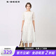 S.DEER圣迪奧女裝夏季高級感時尚百搭田園風圓領泡泡袖連衣裙S242Z12G2 本白/9B L 170