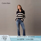 Calvin KleinJeans25春夏新款女士復(fù)古懷舊風(fēng)ck微彈高腰微喇牛仔褲47B947G