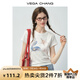 VEGA CHANG短袖女t恤2025新款夏季海洋元素印花修身圓領(lǐng)正肩上衣 典雅白(T恤) S