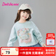 笛莎（DEESHA） 童裝女童長(zhǎng)袖衛(wèi)衣2025春季新款兒童女孩可愛(ài)小羊印花圓領(lǐng)衛(wèi)衣 微光綠 100