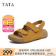 他她（TATA）厚底勃肯鞋女2025夏季新款沙灘運(yùn)動(dòng)涼鞋女外穿涼鞋 黃棕（涼鞋款）-4QY02 37