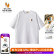 William fox&sons【安心品質(zhì)】260G重磅長(zhǎng)絨纖維棉面料落肩泳池派對(duì)小狐貍刺繡短袖 白色 XL /52