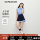 紅袖撞色半身裙2025夏季新款女裝氣質(zhì)減齡假兩件拼接A字氣質(zhì)學院短裙 藏青495 M