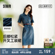 森馬（Semir）森柔牛仔|商場(chǎng)同款牛仔連衣裙女腰帶2025夏季新款開叉工裝裙 牛仔黃泥染80325 XL