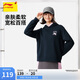 李寧透氣親膚連帽衛(wèi)衣女25春季新款簡(jiǎn)約純色毛圈寬松運(yùn)動(dòng)上衣AWDV808