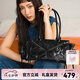 JellyToyboy【七夕情人節(jié)禮物】包包女包JTB法棍包新款牛皮腋下包通勤斜挎包 黑色