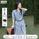 對(duì)白獨(dú)特炒色襯衫背心裙兩件套女2025夏季新款松弛感氣質(zhì)休閑套裝 迷霧藍(lán) M