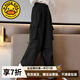 G.DUCKKIDS小黃鴨女童工裝褲春秋新款兒童街舞褲子時(shí)髦中大童女孩運(yùn)動(dòng)長(zhǎng)褲潮 黑色 120 （建議身高110cm  6-7歲）cm