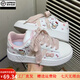回力四季貝殼頭粉色kitty貓鞋子ins風(fēng)休閑板鞋學(xué)生透氣貝殼鞋女鞋 白粉 37 (235mm) -順豐包郵