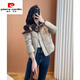 皮爾卡丹（pierre cardin）卡其立領(lǐng)短款棉衣女2025冬季新款時(shí)尚輕薄小個(gè)子羽絨棉服棉襖外套 卡其 XL  （建議125斤內(nèi)）