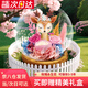 木臻禮結婚禮物送新娘永生花擺件伴娘伴手禮盒結婚紀念日禮物送老婆 【一鹿有你】燈光玻璃罩-禮盒裝