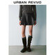 UR2025秋季新款女裝摩登都市氣質(zhì)PU短款百褶半裙UYU550074