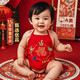 明月歸 紅肚兜嬰兒1-3歲夏季新生兒寶寶護肚子純棉兒童百天滿(mǎn)月周歲禮物 1條裝（平安喜樂(lè )龍）2-8個(gè)月