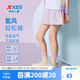 特步（XTEP）兒童童裝女童透氣速干側(cè)拼花布梭織五分褲 霧紗紫 150